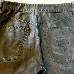 Alexander McQueen Skull, Coated Denim Jeans, Size 32, price $180